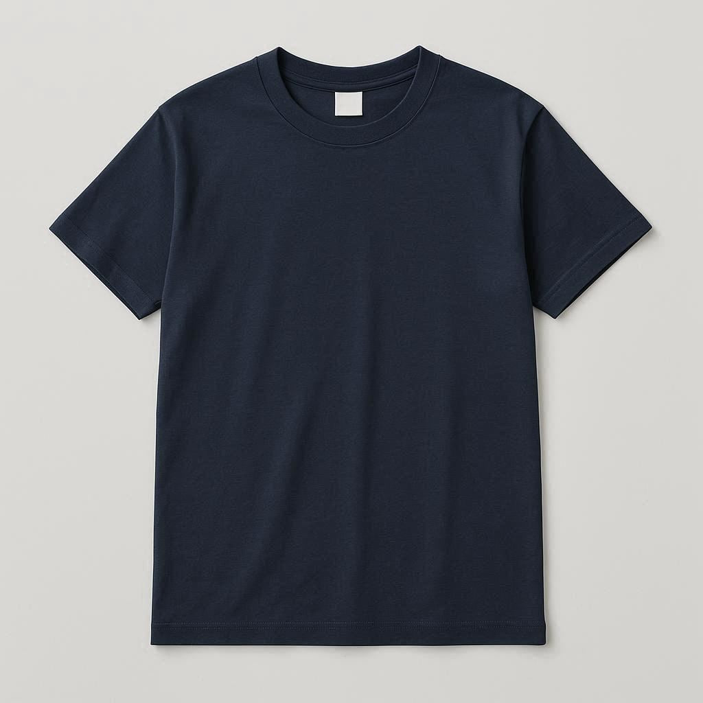 Camiseta azul de manga corta